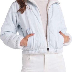 Cloth & Stone Reversible Sky Blue Quilted Sherpa Jacket